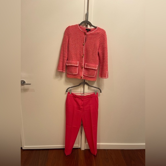 J.Crew Pink Lady Jacket Pant set XXS/P0